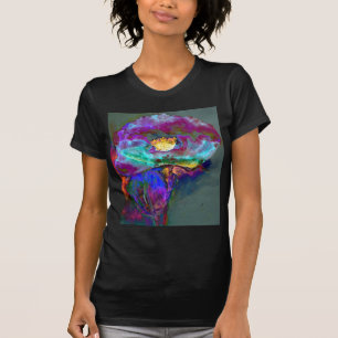 Romantic elegant purple teal flower painting T-Shirt