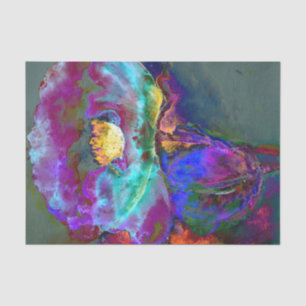 Romantic elegant purple teal flower painting tissue paper