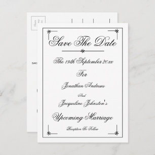Romantic Elegant Save The Date Invitation Postcard
