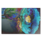 Romantic elegant teal floral watercolor painting