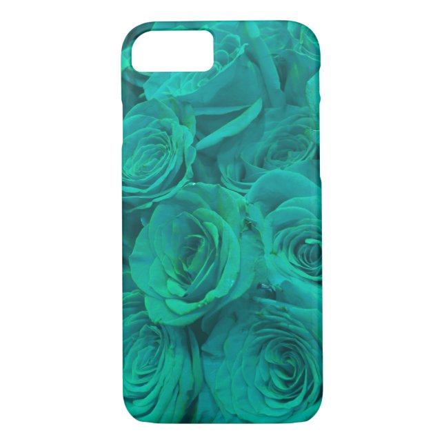 Romantic elegant teal - green  roses Case-Mate iPhone case (Back)