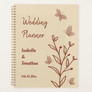 Romantic elegant terracotta floral planner
