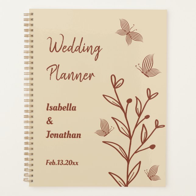 Romantic elegant terracotta floral planner (Front)