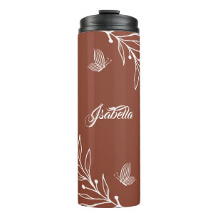 Romantic elegant terracotta floral thermal tumbler