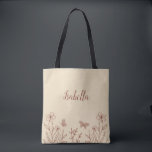 Romantic elegant terracotta floral tote bag<br><div class="desc">Unique simple tote bag featuring romantic and elegant terracotta flowers 
FOR MORE MATCHING PRODUCTS click on the collection above or contact me.</div>