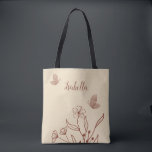 Romantic elegant terracotta floral tote bag<br><div class="desc">Unique simple tote bag featuring romantic and elegant terracotta flowers 
FOR MORE MATCHING PRODUCTS click on the collection above or contact me.</div>