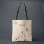 Romantic elegant terracotta floral tote bag<br><div class="desc">Unique simple tote bag featuring romantic and elegant terracotta flowers 
FOR MORE MATCHING PRODUCTS click on the collection above or contact me.</div>