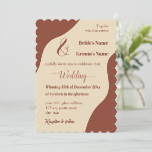 Romantic elegant terracotta wedding invitation