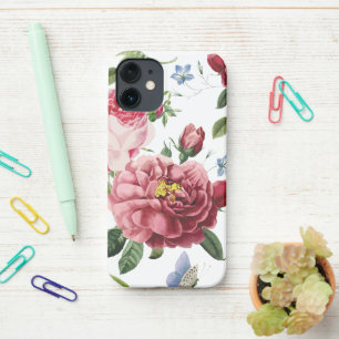 Romantic Elegant Vintage Pink English Roses iPhone 12 Mini Case