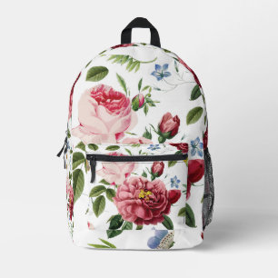 Romantic Elegant Vintage Pink English Roses Printed Backpack