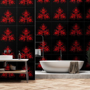 Romantic, Elegant Vintage Red Damask Wallpaper