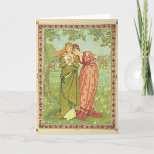 Romantic Elegant Vintage Valentine, Victorian Era Card