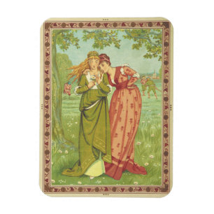 Romantic Elegant Vintage Valentine, Victorian Era Magnet