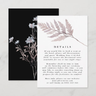 Romantic Elegant Watercolor Floral Wedding Enclosure Card