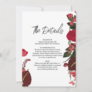 Romantic Elegant Wedding Details Card