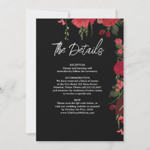 Romantic Elegant Wedding Details Card