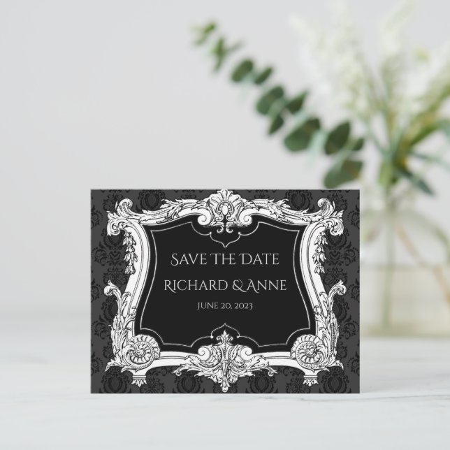 Romantic,Elegant Wedding French Framed Postcard (Standing Front)