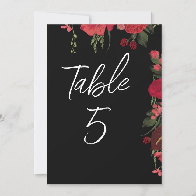Romantic Elegant Wedding Table Number (Front)