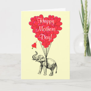 Romantic elephant mothers day card