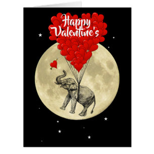 Romantic elephant valentines day
