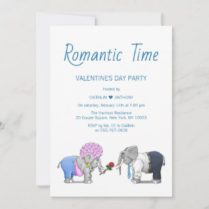 Romantic Elephants Valentine's Day Invitation