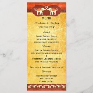 Romantic Elephants Wedding Menu
