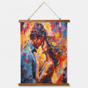 Romantic Embrace Abstract Expressionism Hanging Tapestry