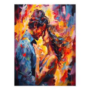 Romantic Embrace Abstract Expressionism Photo Print