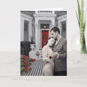 Romantic Embrace Anniversary Greeting Card