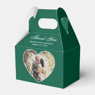 Romantic Emerald Green Wedding Photo Favour Box