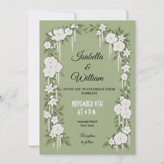 Romantic Enchanted Garden Wedding Invitation (Front)