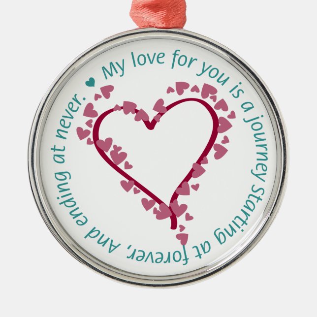 Romantic Endless Love Quote Ornament (Front)