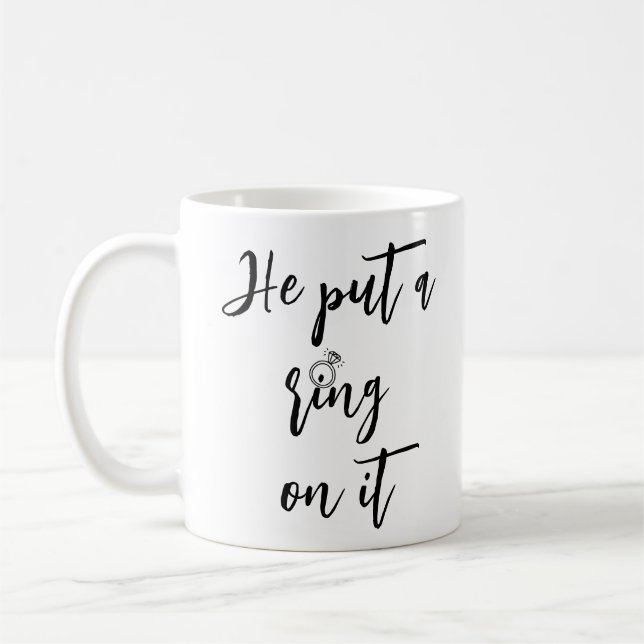 Romantic Engagement Ring Coffee Mug  (Left)