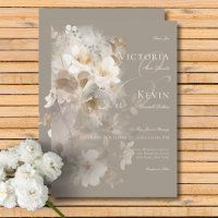 Romantic Ethereal Neutral Beige Floral Wedding