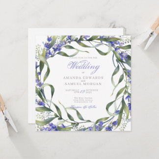 Romantic Eucalyptus & Lavender Wedding Invitation