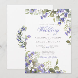 Romantic Eucalyptus & Lavender Wedding Invitation
