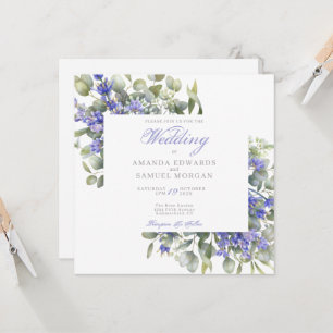 Romantic Eucalyptus & Lavender Wedding Invitation