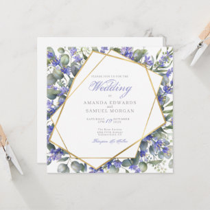 Romantic Eucalyptus & Lavender Wedding Invitation