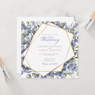 Romantic Eucalyptus & Lavender Wedding Invitation