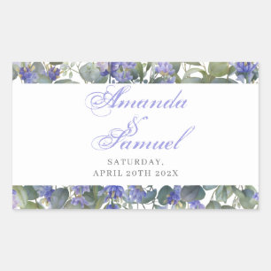 Romantic Eucalyptus & Lavender Wedding Rectangular Sticker
