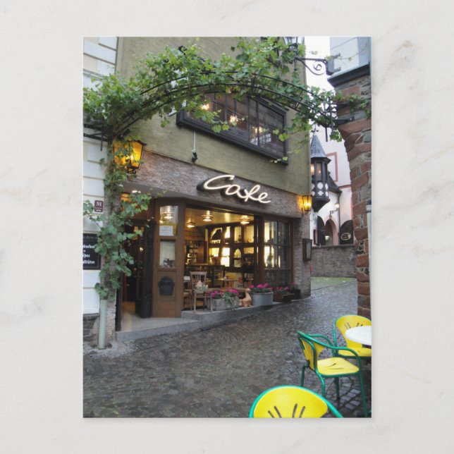 Romantic European Street Postcard (Front)