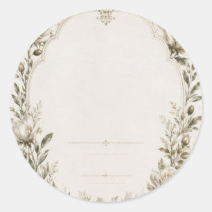 Romantic European Wedding Invitation Classic Round Sticker