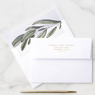 Romantic Evergreen Return Address Envelope