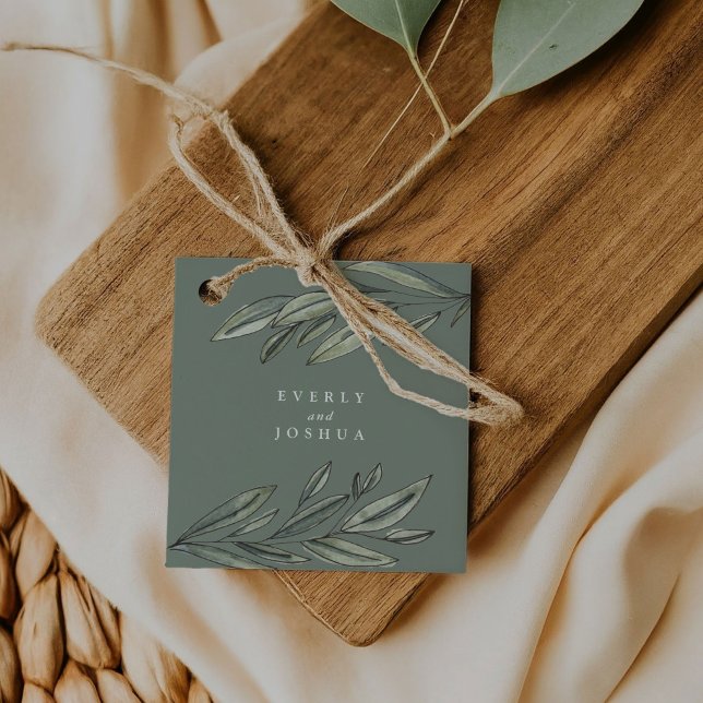 Romantic Evergreen Thank You Favour Tags (Romantic Evergreen Thank You Favor Favor Tags)