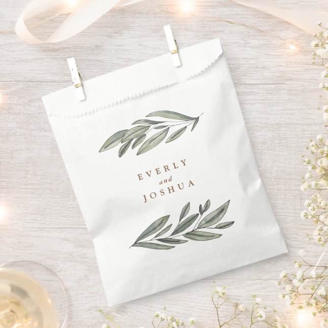 Romantic Evergreen Wedding Favour Bags (Clipped)