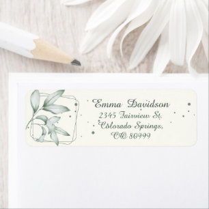 Romantic Faded Green Leaves Return Address Labels