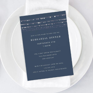 Romantic Fairy Lights Rehearsal Dinner Invitation