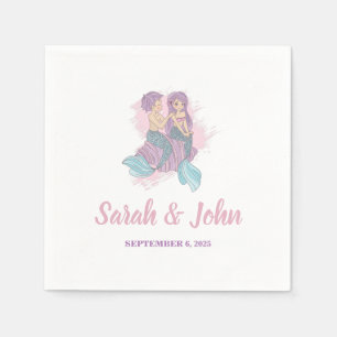 Romantic Fairy Tale Mermaid Wedding Napkin