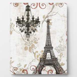 Romantic Fall Autumn Leaves Paris Eiffel Tower Plaque