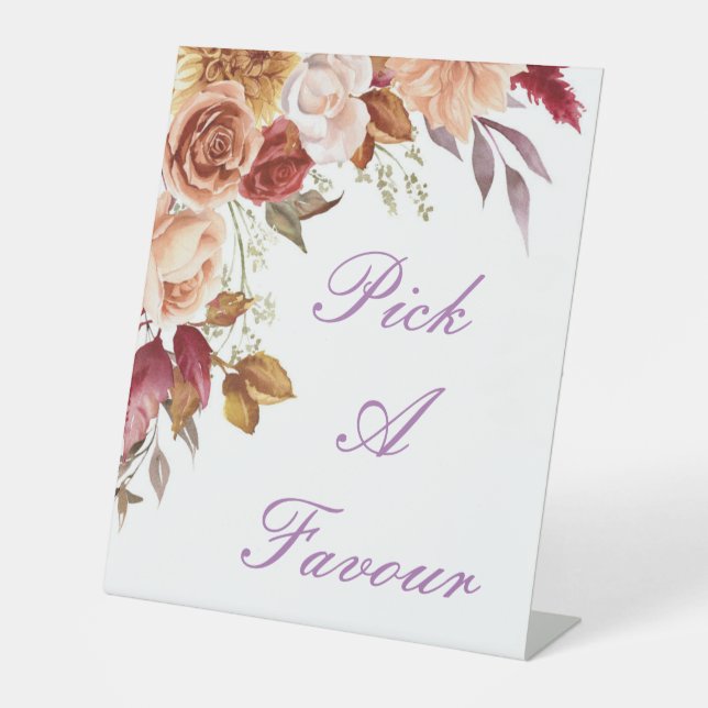 ROMANTIC FALL COLORS BRIDAL SHOWER WELCOME SIGN (Front)